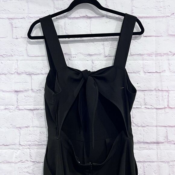 Madewell Womens Size 12 Apron Bow Back Jumpsuit Wide Leg Black Relaxed Fit - Picture 5 of 15